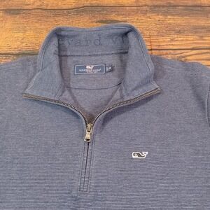 Vineyard Vines 1/4 Zip Pullover Sweater Men's Medium Blue Long Sleeve